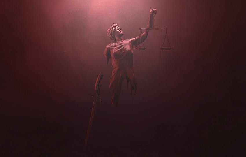 netflix, Keadilan pemberani, Latar belakang merah, Themis Wallpaper HD