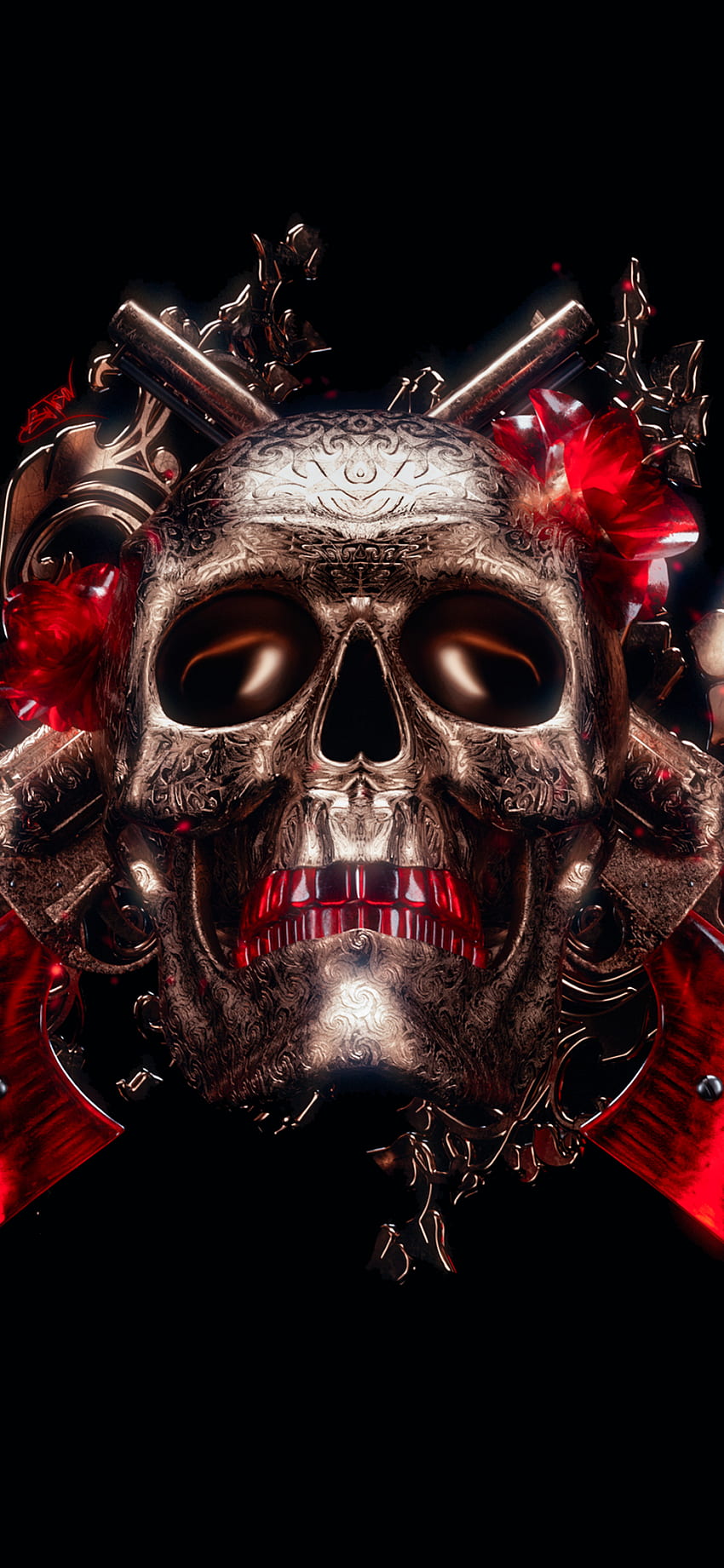 HD wallpaper gray and red skull wallpaper fire lines shadow abstract  illustration  Wallpaper Flare