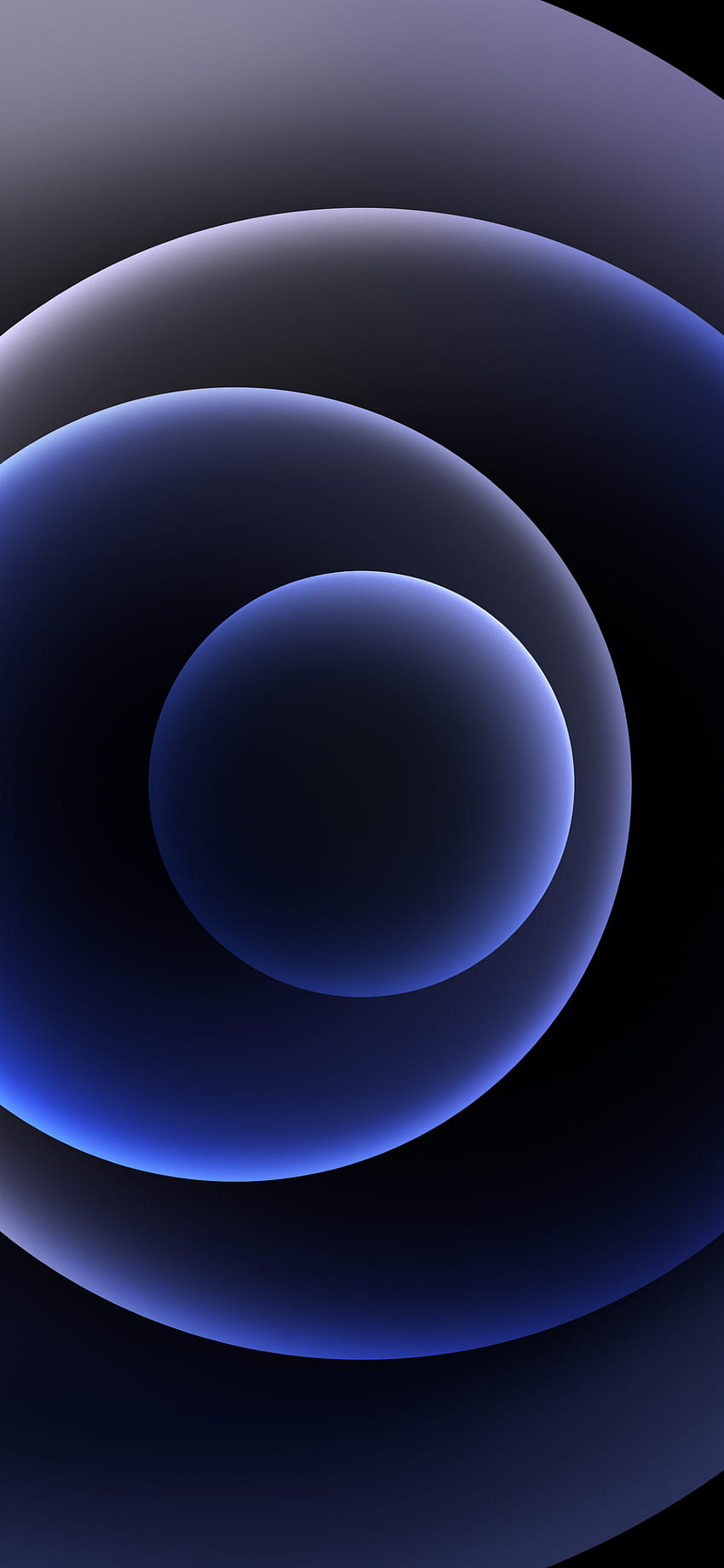 das iPhone 12 hier, Blue Circle Black HD-Handy-Hintergrundbild