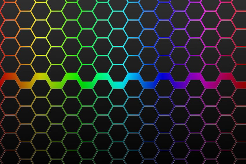 Arc-en-ciel abstrait - Arcs-en-ciel et couleurs, Rainbow Hexagon Fond d'écran HD