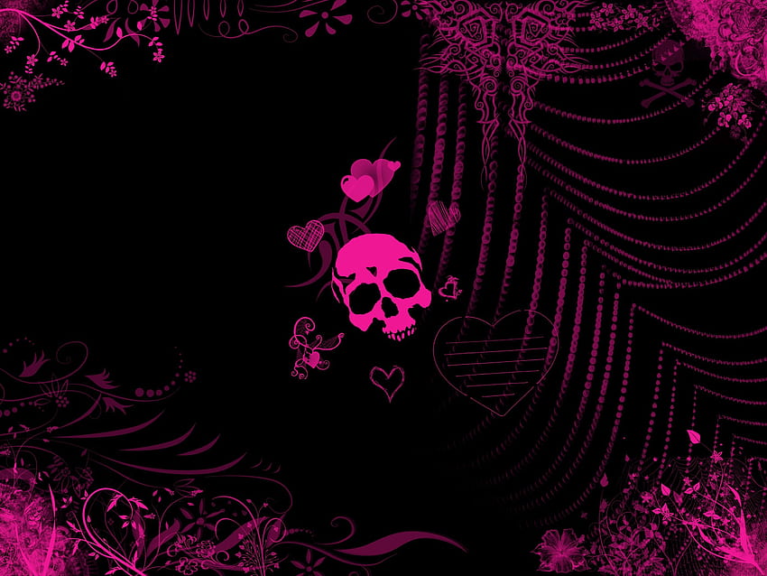 Dark Neon Pink Sugar Skull (Page 1) HD wallpaper