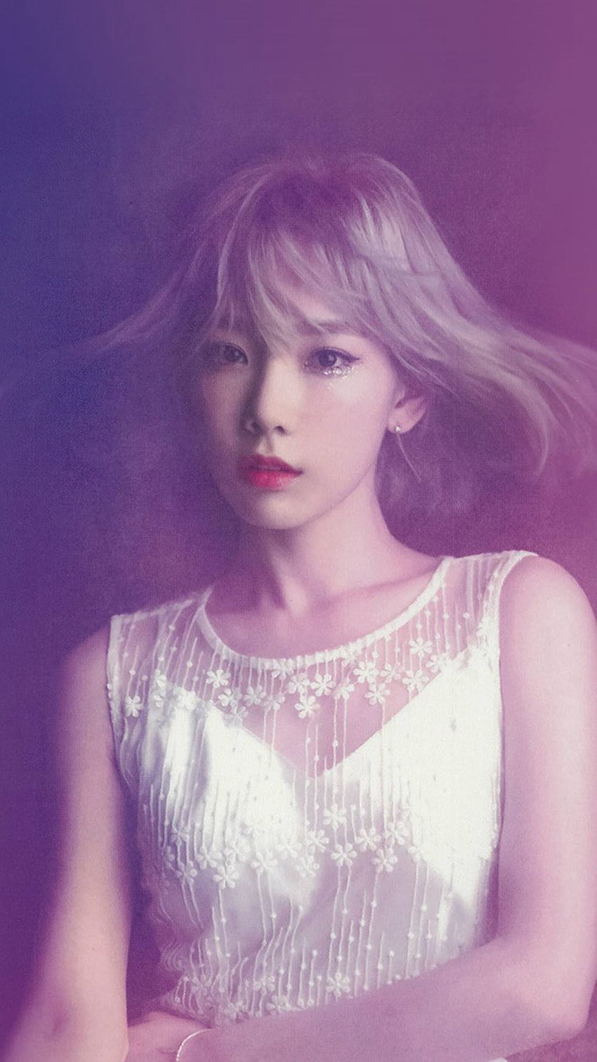 Taeyeon Snsd Kpop Girl Purple Pink HD phone wallpaper