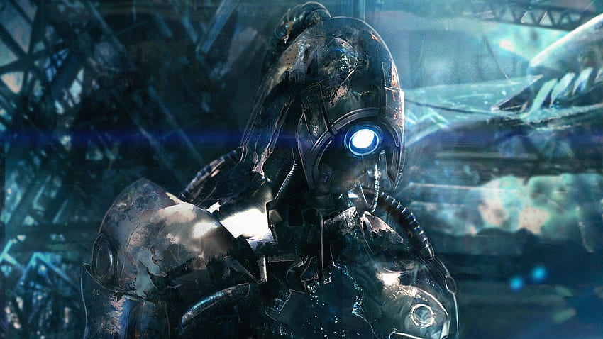 Vollständiger Mass Effect Roboter Geth Ruin Ai Art - Mass HD-Hintergrundbild