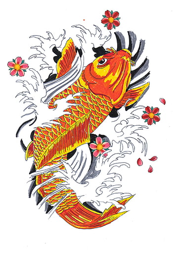 Dragon koi tattoo design HD wallpapers