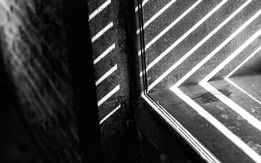 Dark Shadow Corner Window Black Bw Interior HD wallpaper