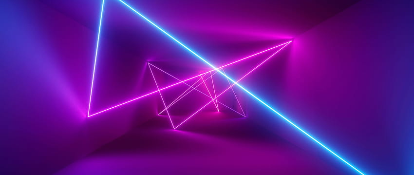 Lights, Blue Pink, Laser Lights, Neon Barrier, Abstraction , , Dual Wide, , 2560 X 1080 Blue HD wallpaper