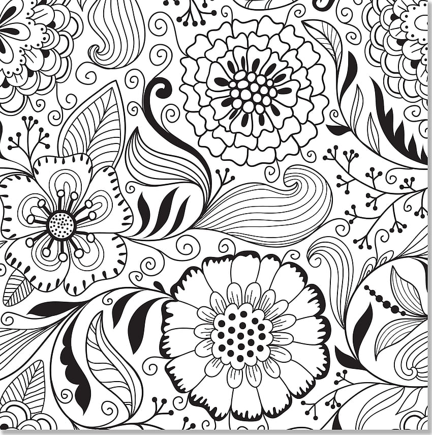 Kwiat do druku z . Nowa, abstrakcyjna kolorowanka dla dorosłych Tapeta na telefon HD