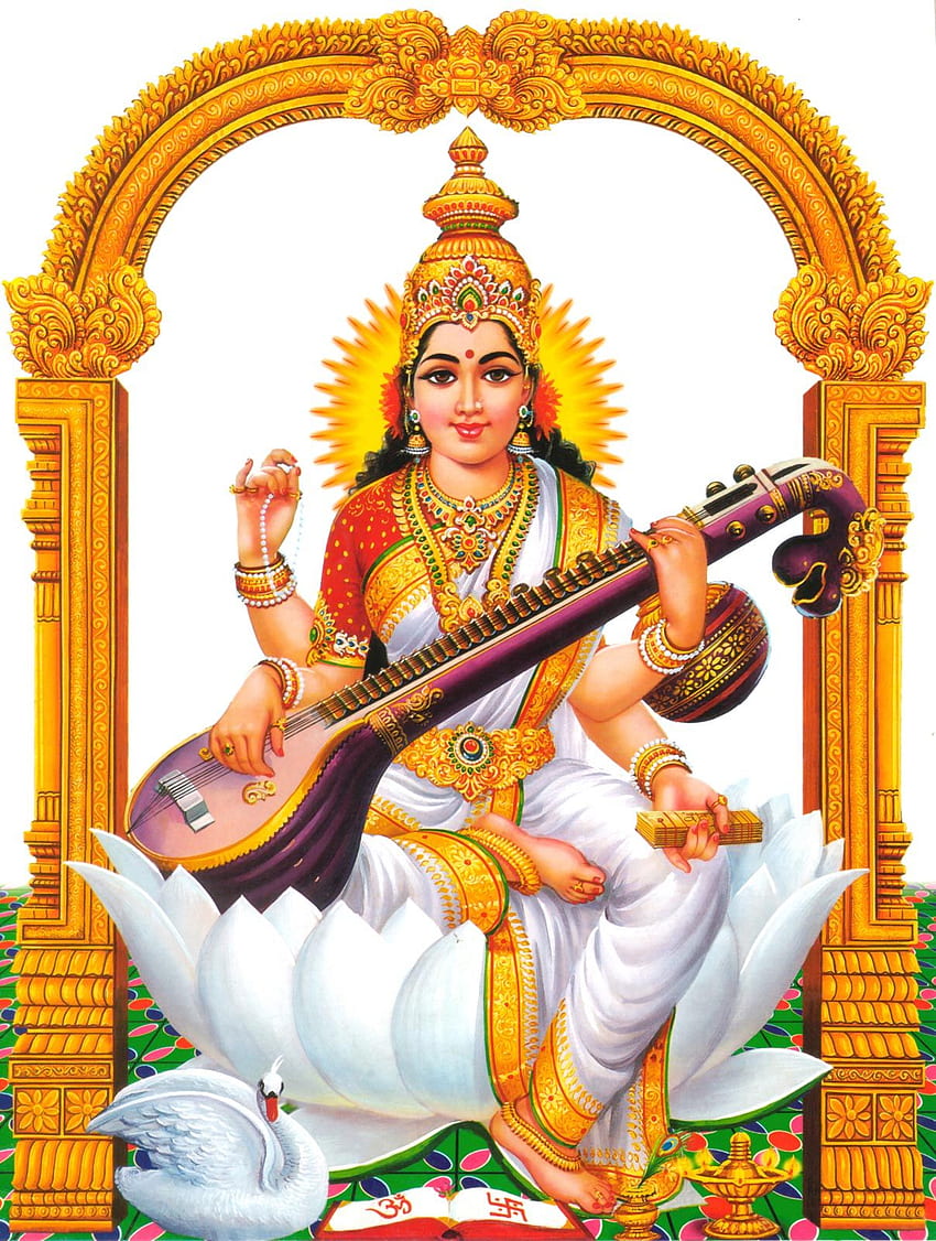 Saraswati Mata . Saraswati Maa er in HD-Handy-Hintergrundbild
