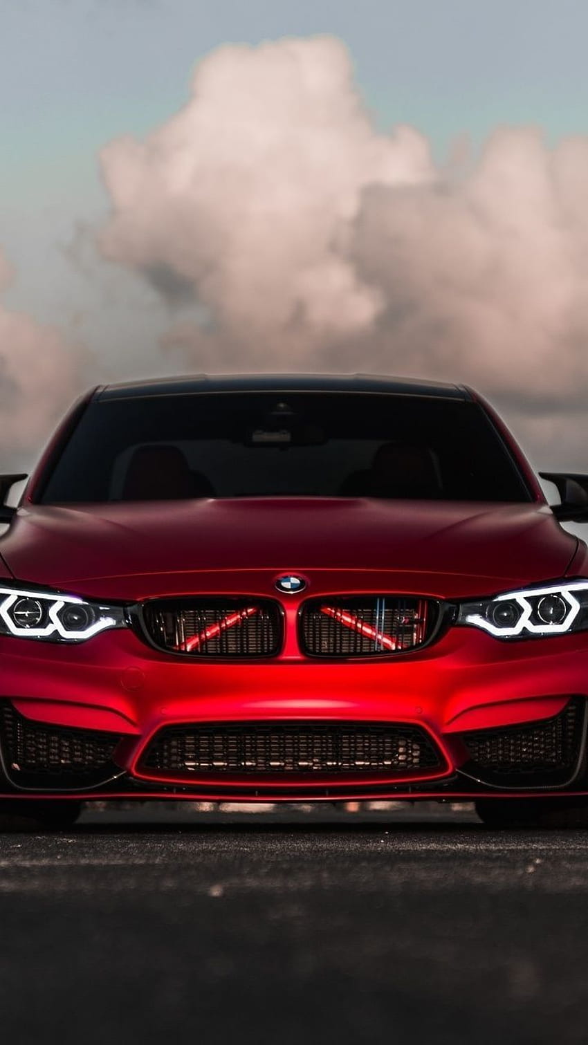 BMW M4, luxury vehicle, red, front HD phone wallpaper