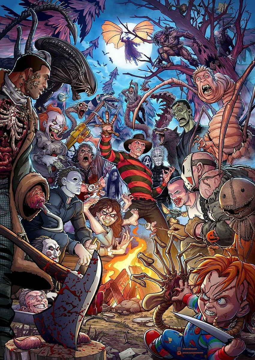 Horrorfiguren, Kunst, Wand HD-Handy-Hintergrundbild