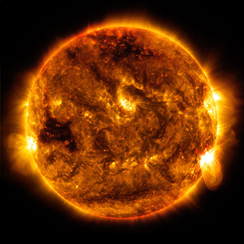 Sonne emittiert mittelhohe Flare 1. Okt., Sonneneruption HD-Handy-Hintergrundbild