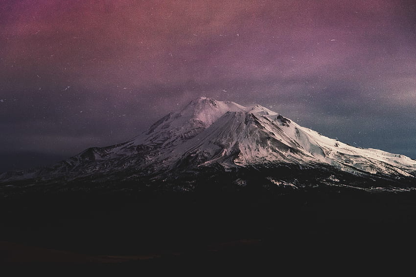 Montanha coberta de neve, natureza, noite papel de parede HD