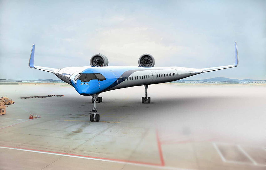 KLM hilft bei der Finanzierung des fliegenden V-Flugzeugs, in dem Passagiere in den Flügeln fliegen. CNN-Reisen HD-Hintergrundbild