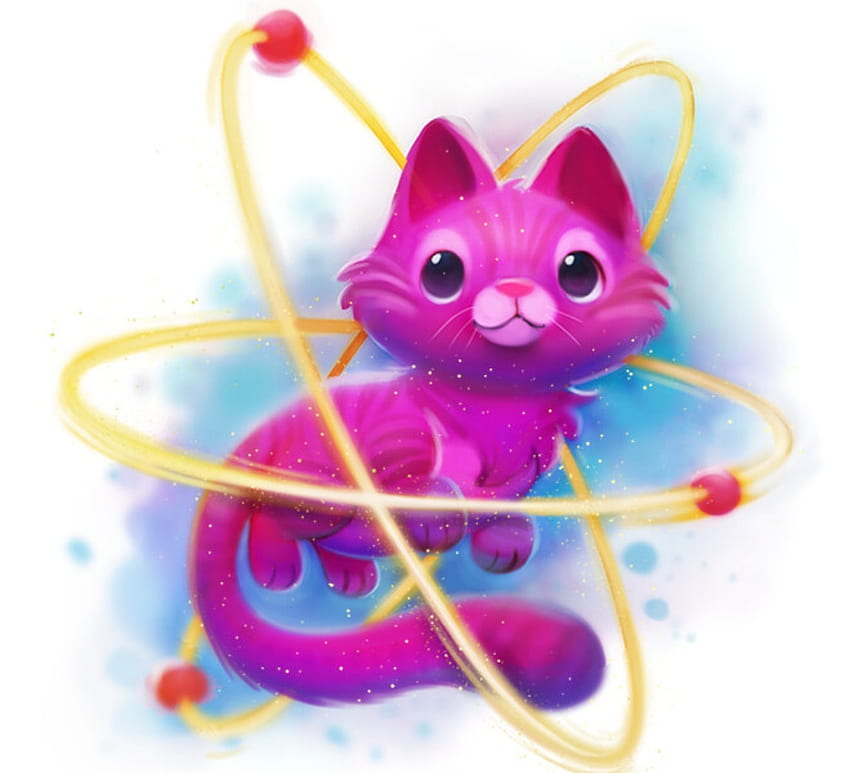 Atomcat, gato, rosa, pisici, átomo, fantasía, arte. fondo de pantalla ...