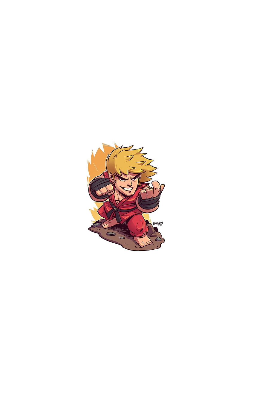 Ken, Street Fighter, jeu vidéo, guerrier, minimal, art Fond d'écran de téléphone HD