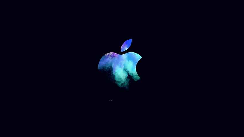 Apple Mac Event Logo Dark Illustration Art Blue HD wallpaper