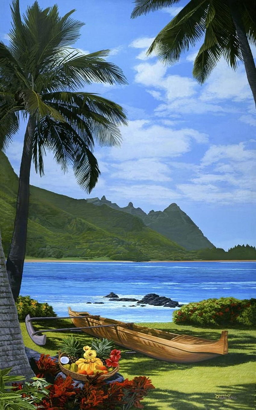Hawaii na Androida, Vintage Hawaiian Tapeta na telefon HD