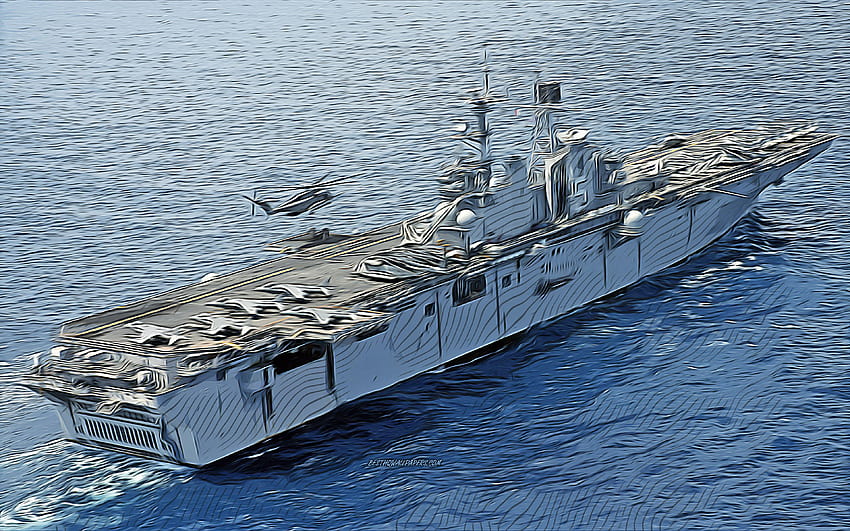 USS Bataan, , векторно изкуство, L-5, десантни кораби-амфибии, ВМС на САЩ, армия на САЩ, абстрактни кораби, боен кораб, ВМС на САЩ, Wasp-class, USS Bataan L-5 HD тапет