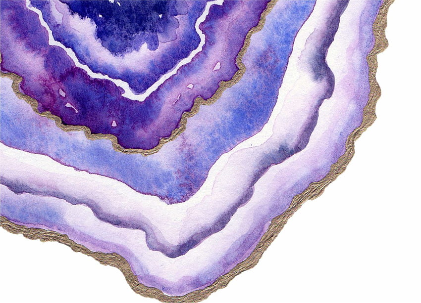 Gold and Purple Agate Slice Art. A Purple Geode print is set on a white background. Hang it in your bedroom or home office.. Agate slice art, Geode art, Art gift HD wallpaper