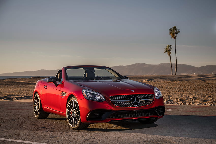 Rot, Cabrio, Mercedes-Benz SLK-Klasse HD-Hintergrundbild