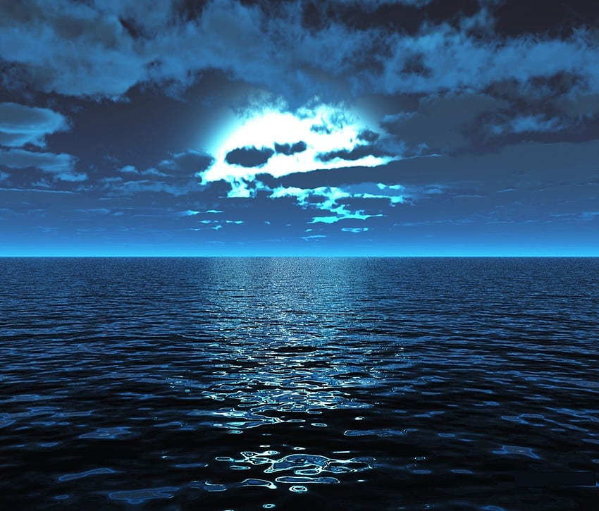 깊고 푸른 바다 배경, 진한 파란색 물 HD 월페이퍼