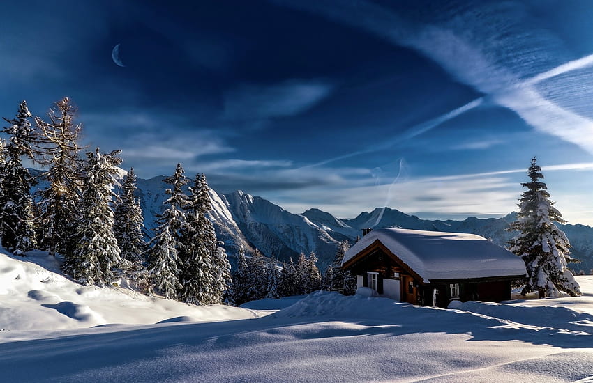 Winter Cabin, nature, Winter, snow, Cabin HD wallpaper | Pxfuel