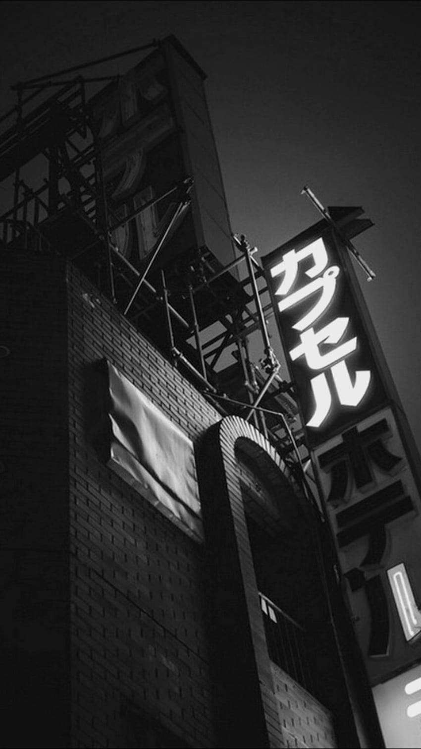 blanco y tumblr -, japonés en blanco y negro fondo de pantalla del teléfono