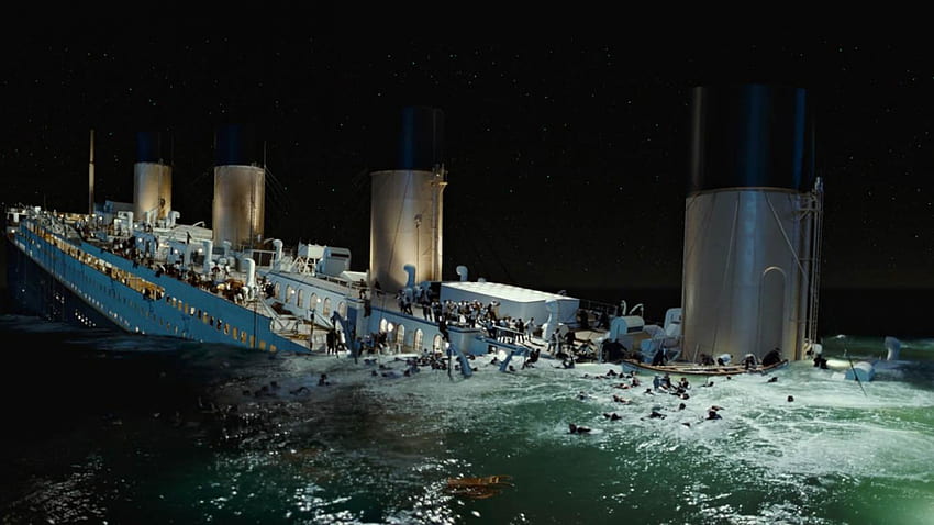 Titanic afundando, navio afundando papel de parede HD