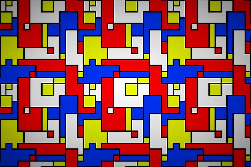 piet mondrian block patterns HD wallpaper