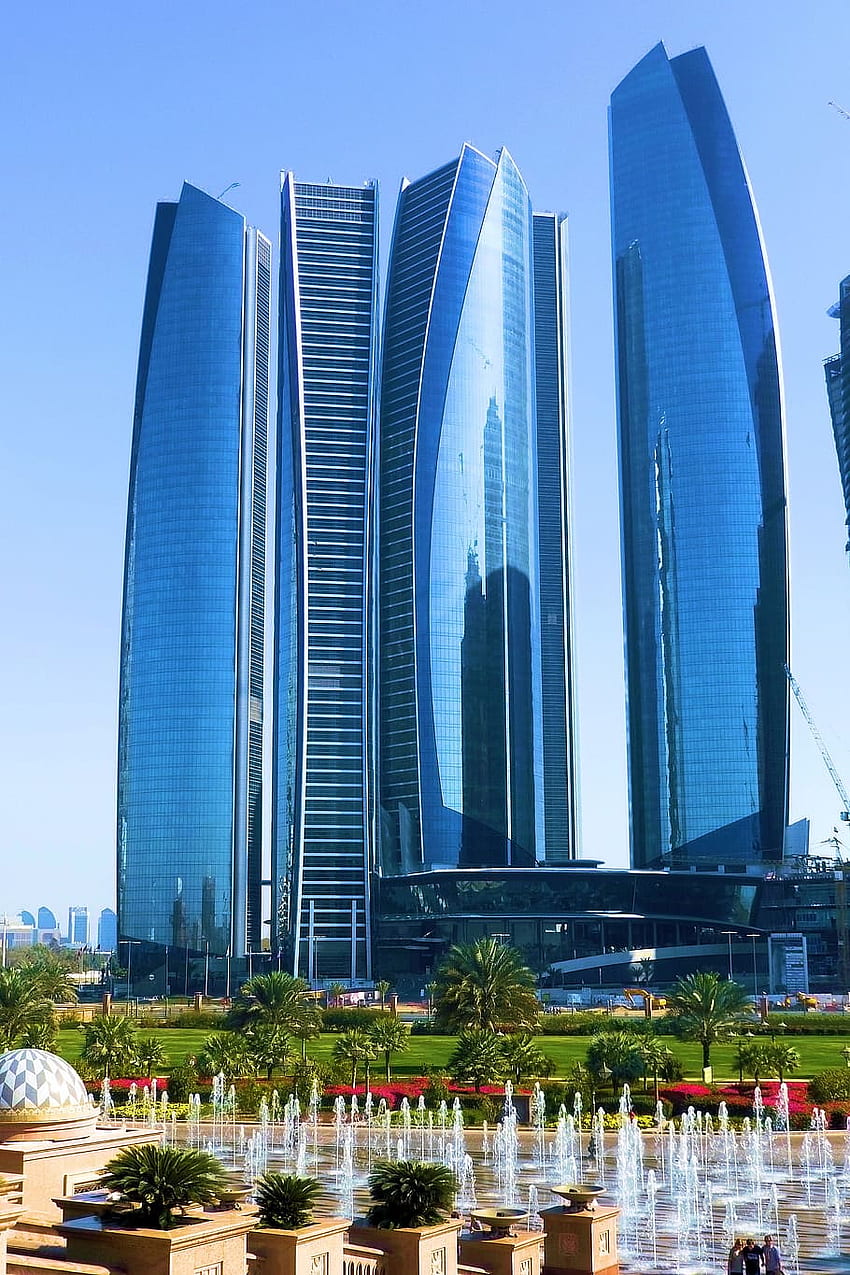 : Four City High Rise Buildings, Etihad Towers, Abu HD phone wallpaper