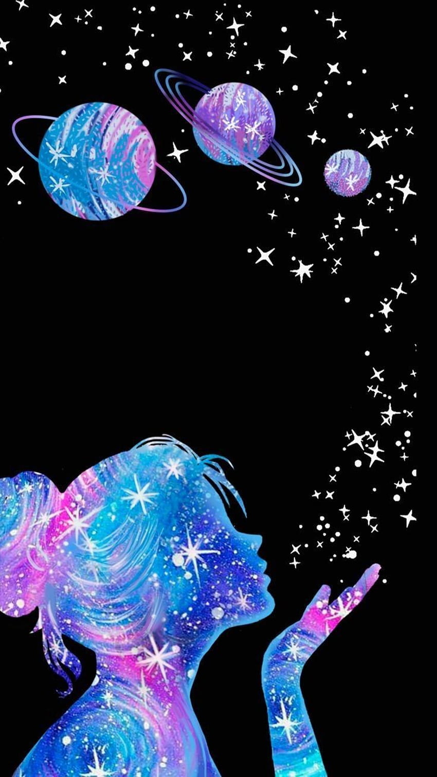Download Girl Overlaid In Cute Galaxy Wallpaper  Wallpaperscom
