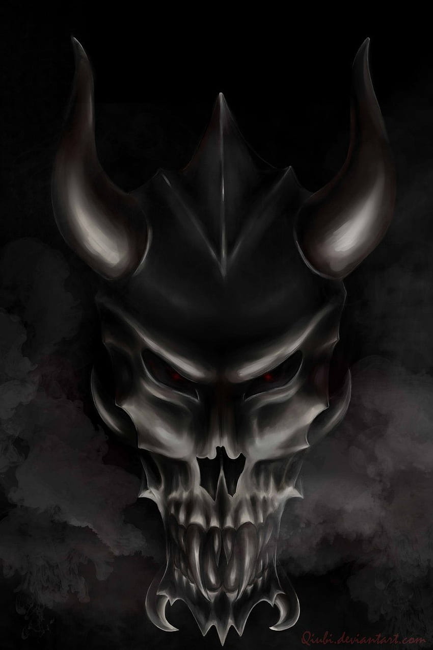 Diable noir, crâne de diable Fond d'écran de téléphone HD