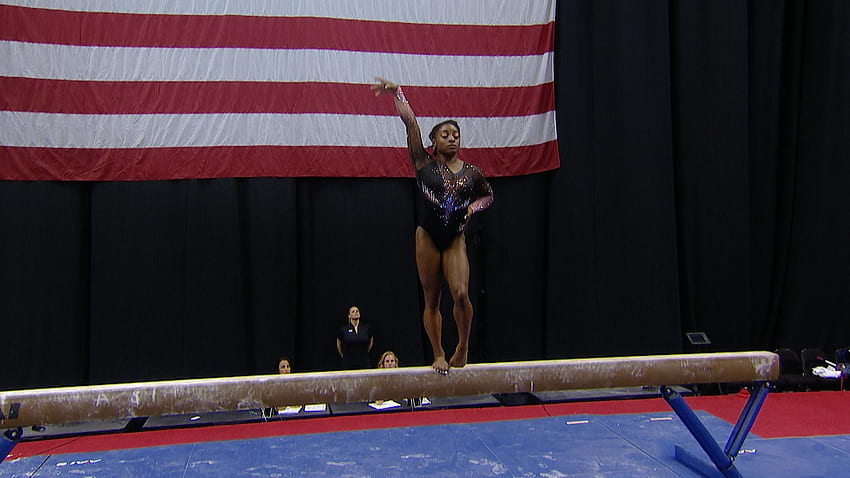 Simone Biles' beam routine at U.S. Gymnastics Championships HD wallpaper