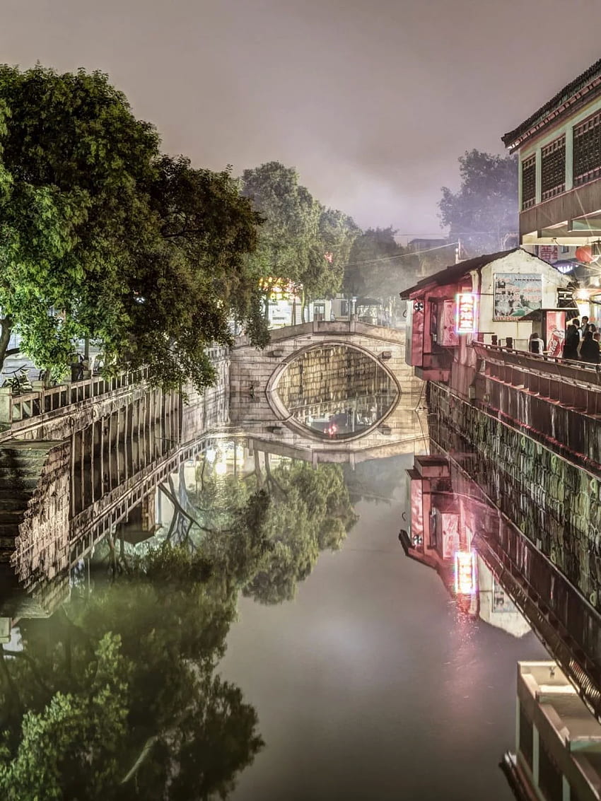 Nanxiang Ancient Town At Night Shanghai Mobile HD phone wallpaper