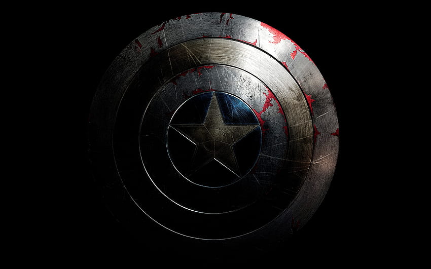 Капитан Америка, щит, супергерой, тъмен HD тапет