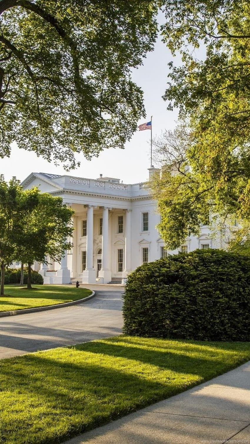 La acera verde de la arquitectura de la Casa Blanca fondo de pantalla del teléfono