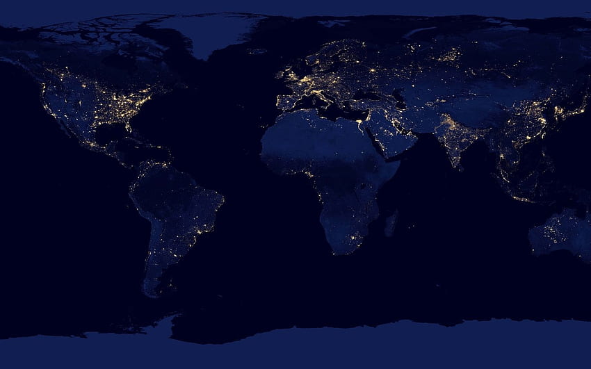 Night, Lights, Earth, Space, The Continents, Planet, Map HD wallpaper