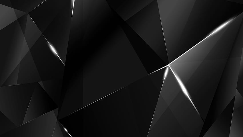 ... - White Abstract Polygons (Black BG) by kaminohunter Tapeta HD