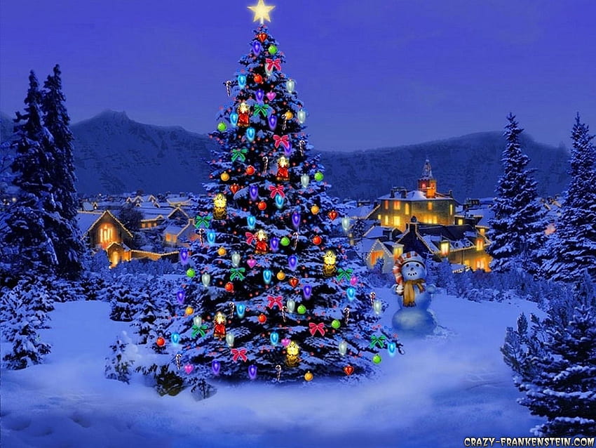 クリスマスのシーン、クリスマスの冬のシーン 高画質の壁紙
