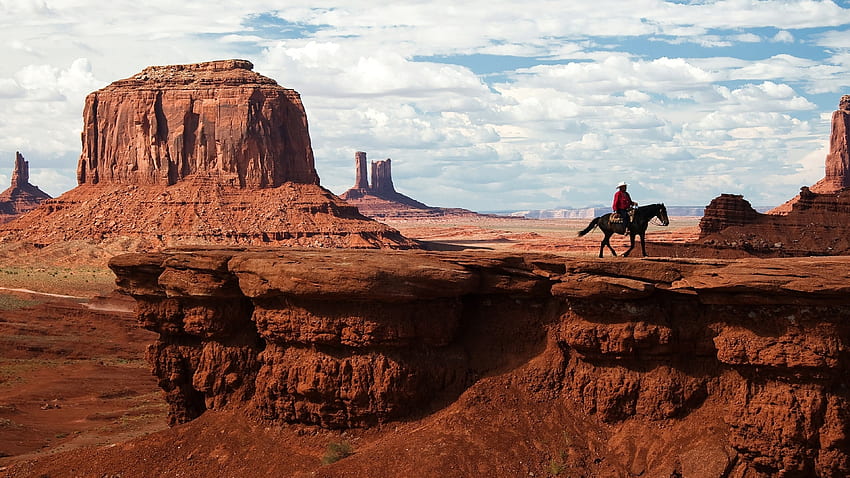 Canyon, Desert, Horseback Rider, Wild West - Monument Valley - -, Monument Valley HD wallpaper
