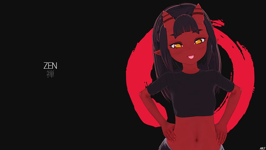 Meru Black Background Anime Girls Zen Devil Girl - Çözünürlük:, Red Devil Girl HD duvar kağıdı