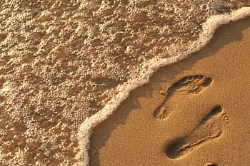 Footprints in the sand on the beach - stock - Public Domain HD ...