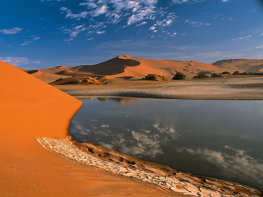 Naturaleza, Agua, Cielo, Arena, Desierto, Reflexión fondo de pantalla