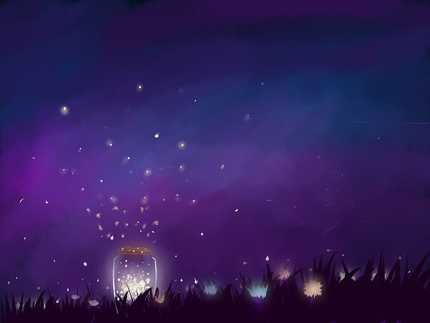 Fireflies in a jar, Night sky drawing, Firefly HD wallpaper