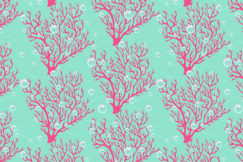 Coral Patterns, Coral and Teal HD wallpaper