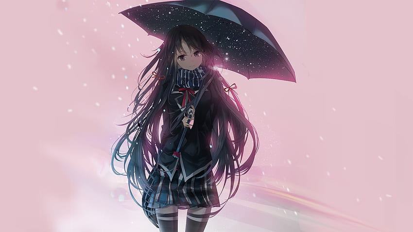 anime, Anime Girls, Yahari Ore No Seishun Love Comedy Wa Machigatteiru, Yukinoshita Yukino, Umbrella, School Uniform / and Mobile Background Wallpaper HD