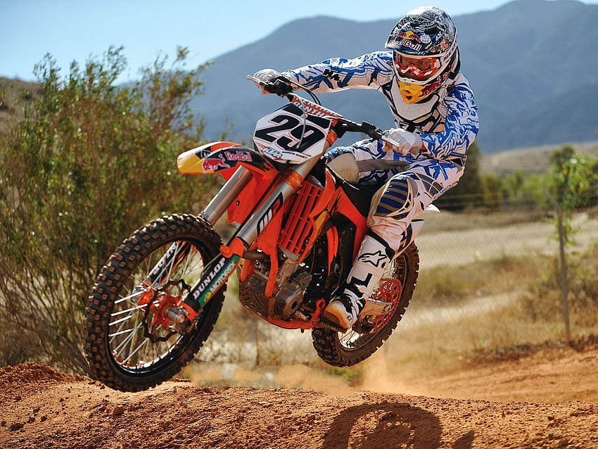Motocross Ktm Antecedentes, Dirt Bike Wheelie fondo de pantalla
