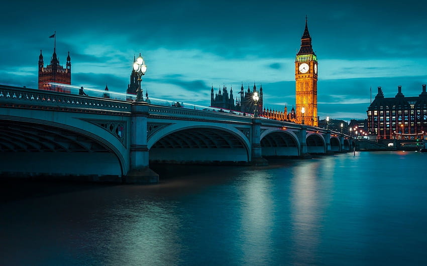 Night Big Ben And The Thames River England -, Big Ben London England HD wallpaper