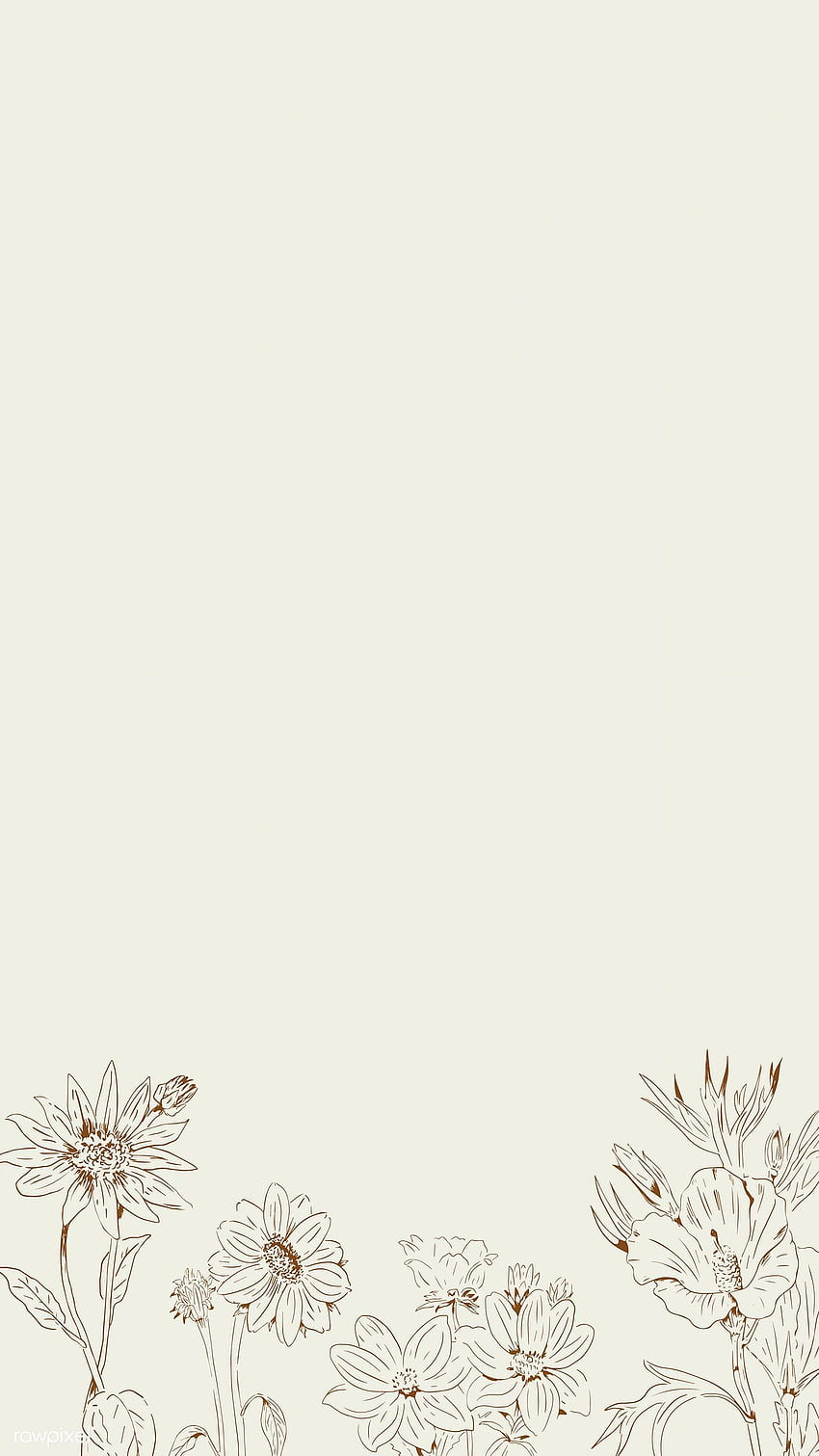 手描きの野の花柄の携帯電話のベクトル。 生でプレミアム。 Simple iphone , Phone design, Aesthetic iphone, Minimalist Flower HD電話の壁紙
