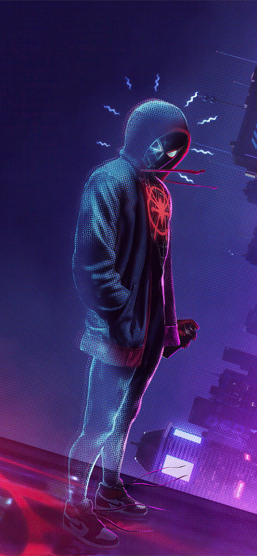 spider man miles morales noise iPhone X, Miles Morales PS5 HD phone wallpaper